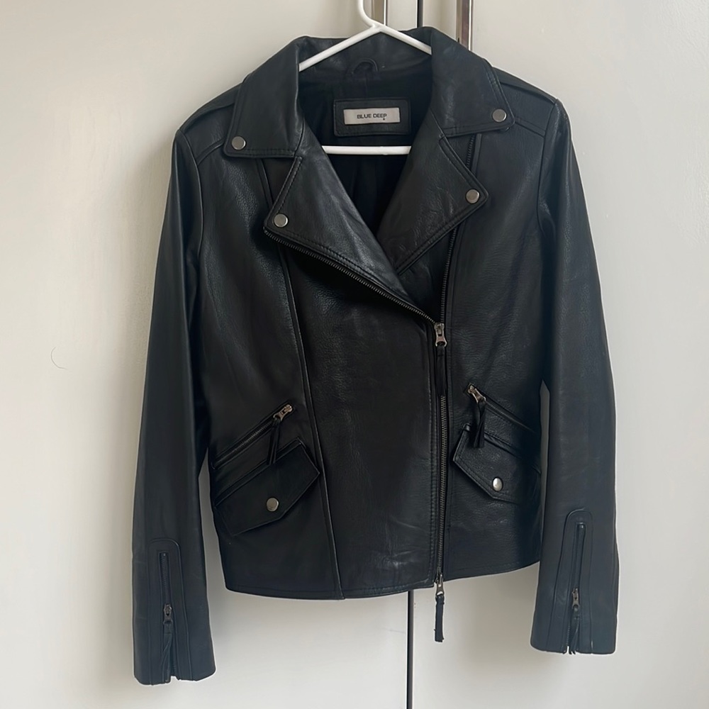 BLUE DEEP leather jacket size 42